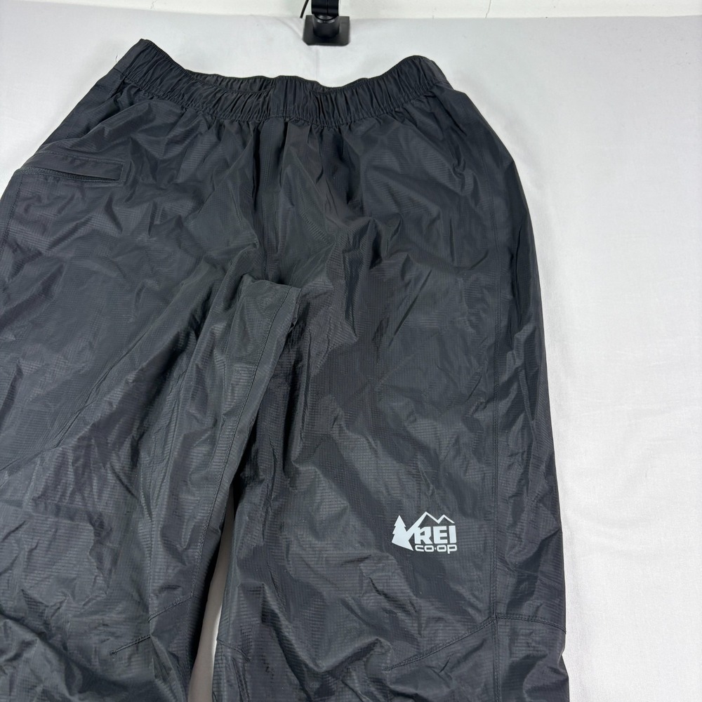 REI Rain Pants Mens Small Black Ranier Water Resistant Stretch Ripstop Outdoor - Picture 3 of 13